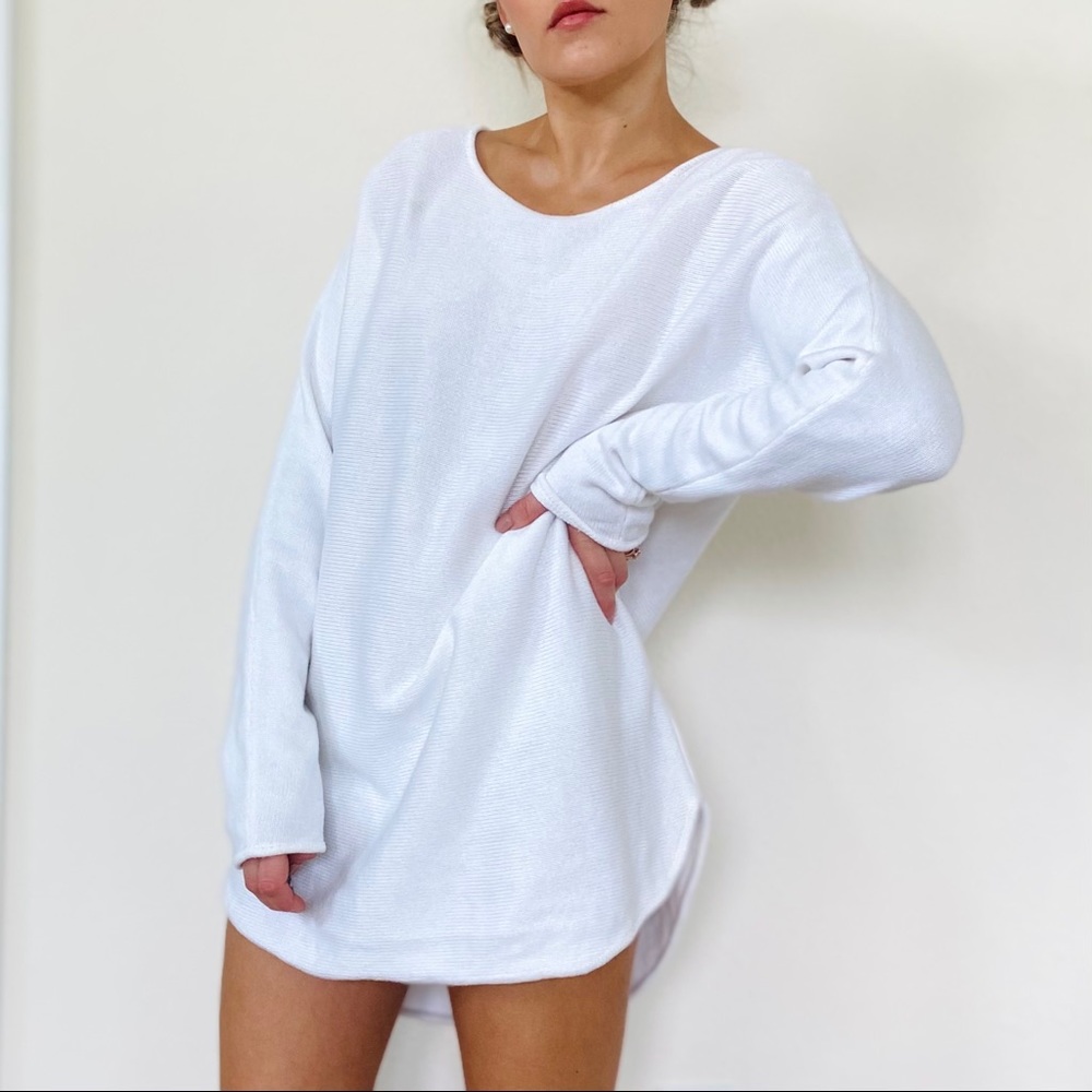 Michael Kors White Tunic Cotton Sweater - Picture 1 of 11